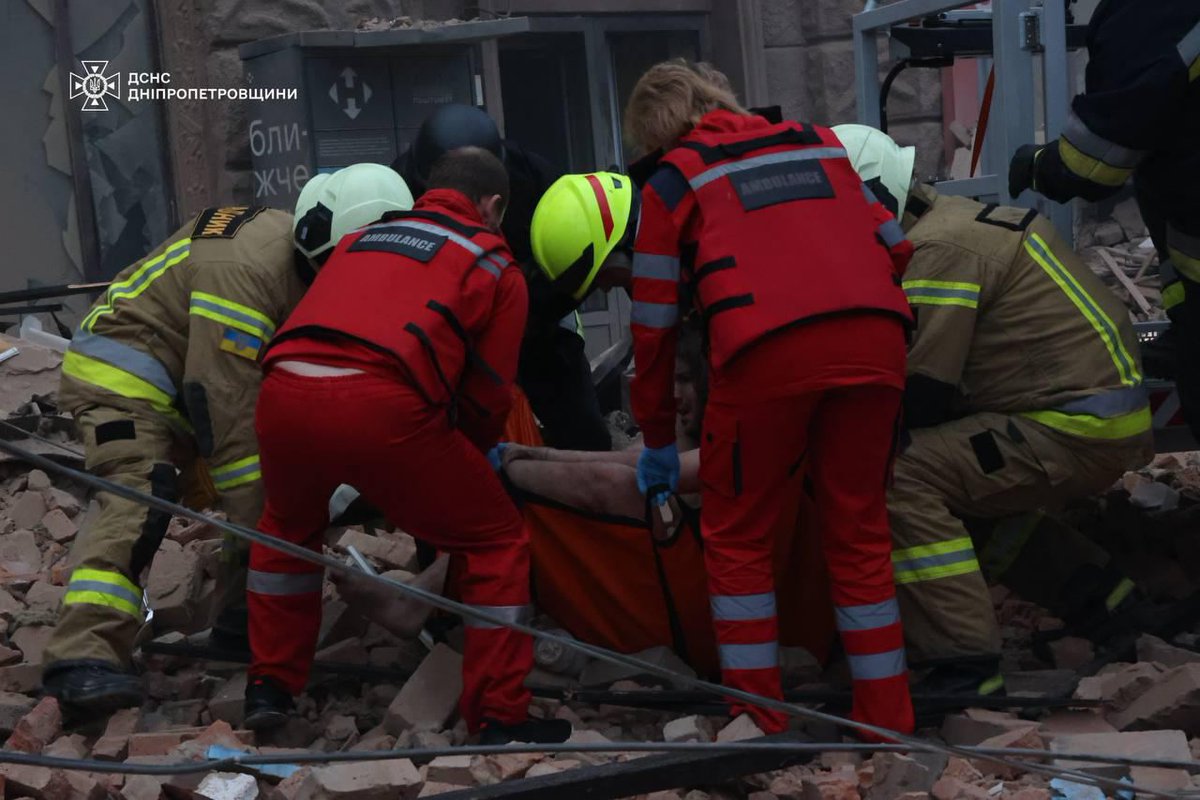AndriyKostinUa's tweet photo. Last night, Russia launched another massive attack on peaceful Ukrainian cities. Dnipro and the region were under attack. Residential buildings and civilian objects were damaged by missiles and combat UAVs. As of 10:00 a.m., 9 people have been killed, including three children. 29 civilians have been injured. Emergency services are working at the sites of the attacks.

Prosecutors and law enforcement officers are documenting the consequences of war crimes. Criminal proceedings have been initiated over all the facts. #RussiaIsATerroristState Terrorists must be stopped and held to account.