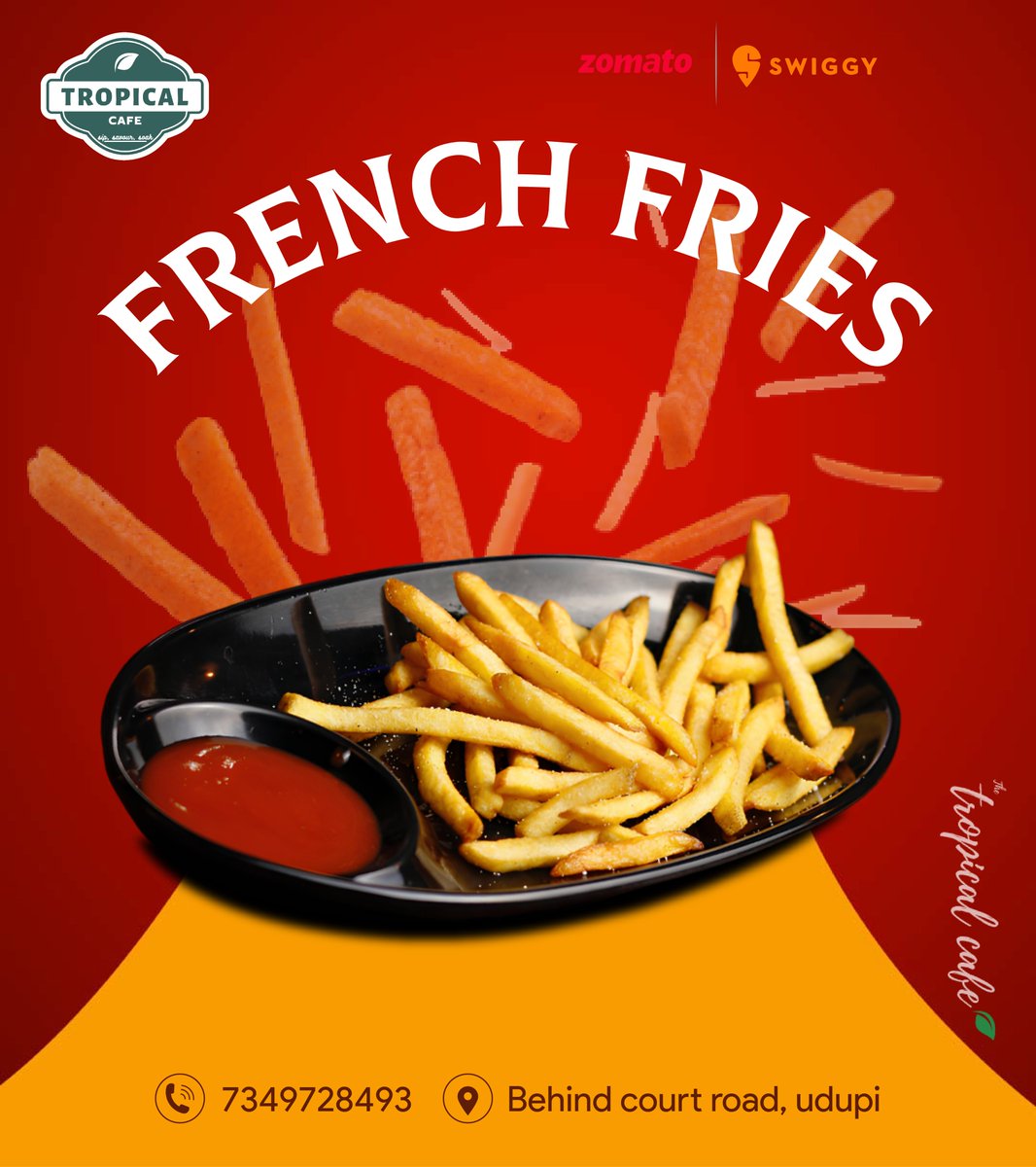 French fries + happiness = perfect combo!
#frenchfries🍟 #Fries #coffeetime #cafè #coffeelovers #icecream #udupifood❤️ #food #TropicalCafé #love #travel #chilling #foodielife #retail #udupi #instafoodie #summer #cafe