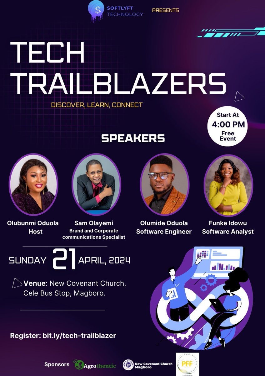 This Sunday, I would speaking along tech gurus @holumyn and Funke Idowu, with tech enthusiasts. I would be speaking extensively on leveraging on digital opportunities to excel. Kudos to Mrs Olubunmi Oduola for putting this together. PS: It would be streamed online. 1/2