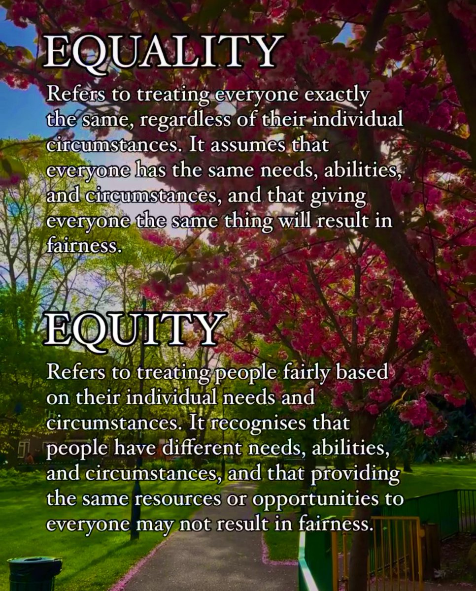 A lot of time this week focusing on what it means to be “equitable” and “just” The importance of treating people fairly based on their individual needs and circumstances As system supporters, planners & deliverers we need to make sure this is fundamental to any design concept