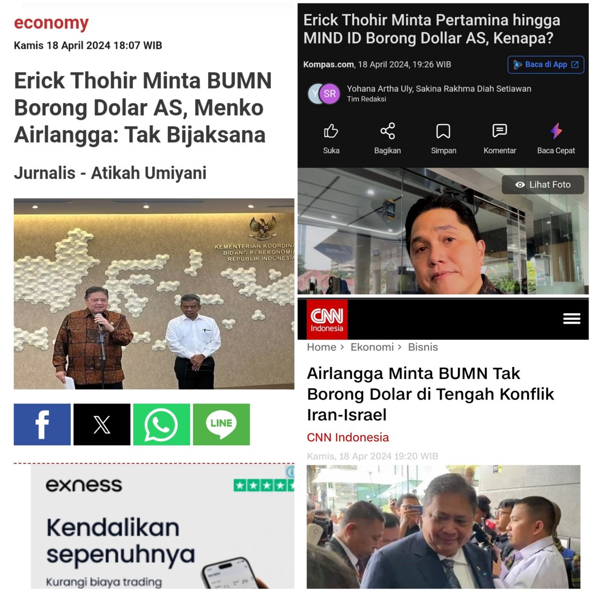 Satu lagi bukti ga ada akhlaknya @erickthohir. Bagaimana bisa seorang menteri bikin gerakan borong dollar saat mata uang negaranya melemah.🤦 Ini juga jadi bukti buruknya rezim @jokowi, antar menteri ribut presidennya kemana? Sibuk urus anak dan mantu.