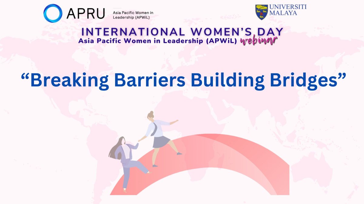 In commemoration of the recent #IWD, #APRU is privileged to spend the occasion with participants, alumni & guests at the #APWiL webinar organised by @unimalaya highlighting the many roles women academics juggle while gaining ground in leadership. More: apru.org/news/internati…