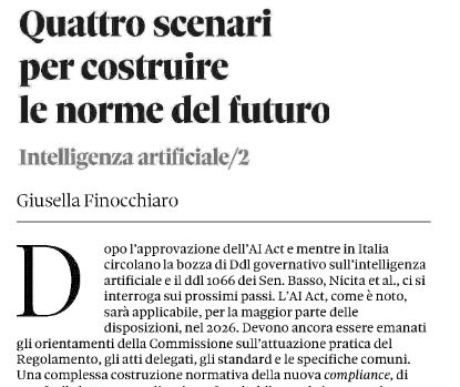 🖼️ Globale, europeo, nazionale, individuale 🗞️ 'Quattro scenari per costruire le norme del futuro' via @sole24ore #AIACT #IntelligenzaArtificiale @ricardo_ik_ahau @EPietrafesa @AvatarNemo @aldoceccarelli @MilenaLazzaroni @Fra7russo @GiovannaDiTroia @mg_sassi