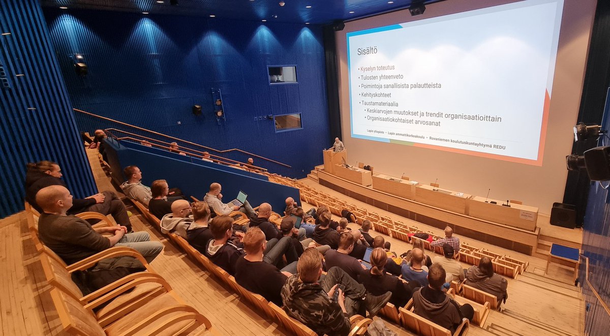 ManuPajuluoma's tweet photo. LUC IT-palveluiden kehittÀmispÀivÀ #asiakaspalvelu teemalla RovaniemellÀ Arktikumissa. Asiantuntijamme ovat saapuneet ympÀri Lappia kÀsittelemÀÀn asiakastyytyvÀisyyskyselyn tuloksia ja toimenpiteitÀ. IltapÀivÀllÀ meillÀ on yhteinen koulutus. #LUCIT #ICT #LapinAMK #Ulapland #Redu. https://t.co/8OmUDonBxC