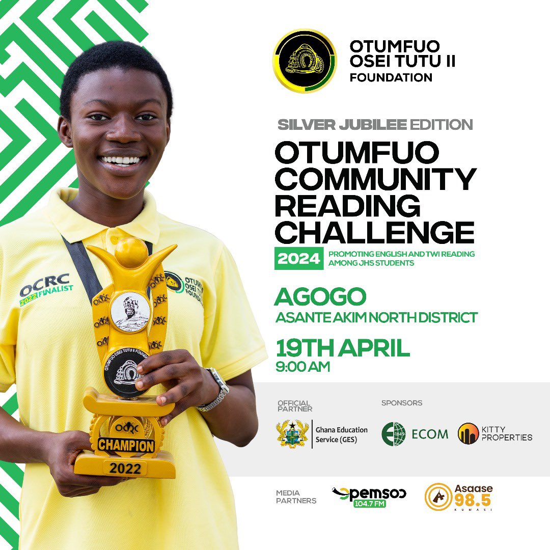 We end this amazing week with Agogo, the Asante-Akyem North Municipal capital to look out for a champion.

Today promises to be impressive ✌️

#OCRC2024 #Asanteakyemnorth #Agogo #OOTIIF