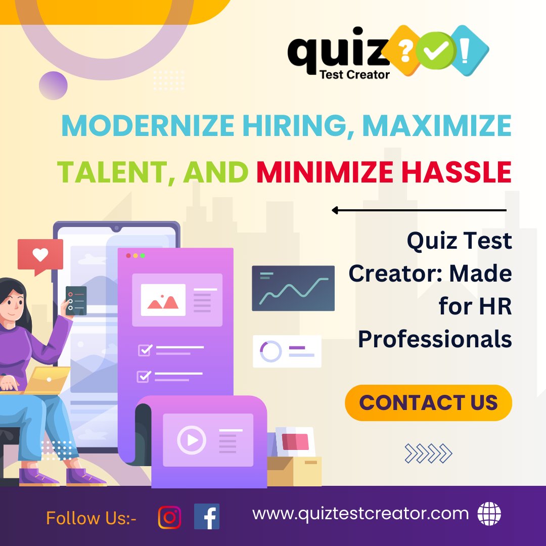 QuiztestCreator's tweet image. Streamline your hiring journey with Quiz Test Creator.💼

Take the action -Sign Up Now! Visit Now: quiztestcreator.com

#SmartHiringSolutions #HRAdvancements #RecruitmentSimplified #QuizTestCreator