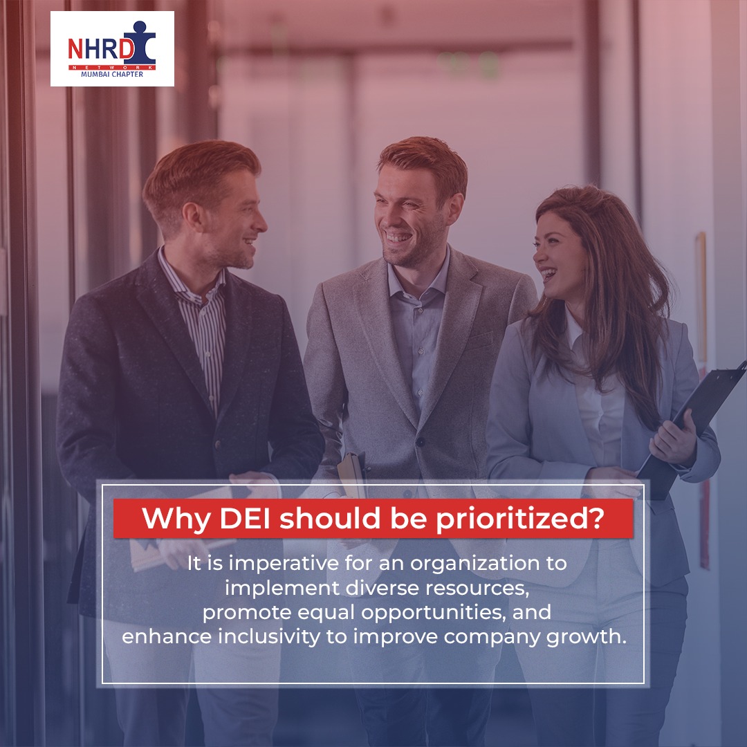 Prioritize DEI to improve company growth ✨ #NHRDN #HR #HRDepartement #DEI #Diversity #Equity #Inclusion #PracticeDEI #HumanValues #BenefitsOfDEI #DEIInAction #HRLearning #NHRDNMumbai