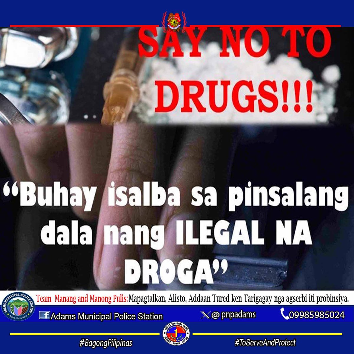 pnpadams's tweet photo. #ToServeandProtect 
#BagongPilipinas
@pnpdpcr
@pro1_pcr
@ilocosnortepcr https://t.co/VYiE5OUzh3