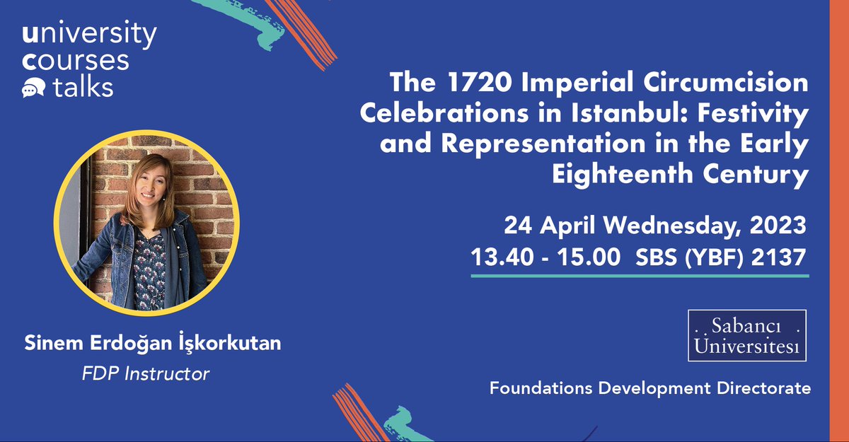 Mark your calendars! Join us on April 24th at 13.40 in SBS (YBF) 2137 to explore the rich history of Ottoman celebrations with Sinem Erdoğan İşkorkutan! 💫 #sucore #sufdd #sabanciuniversity