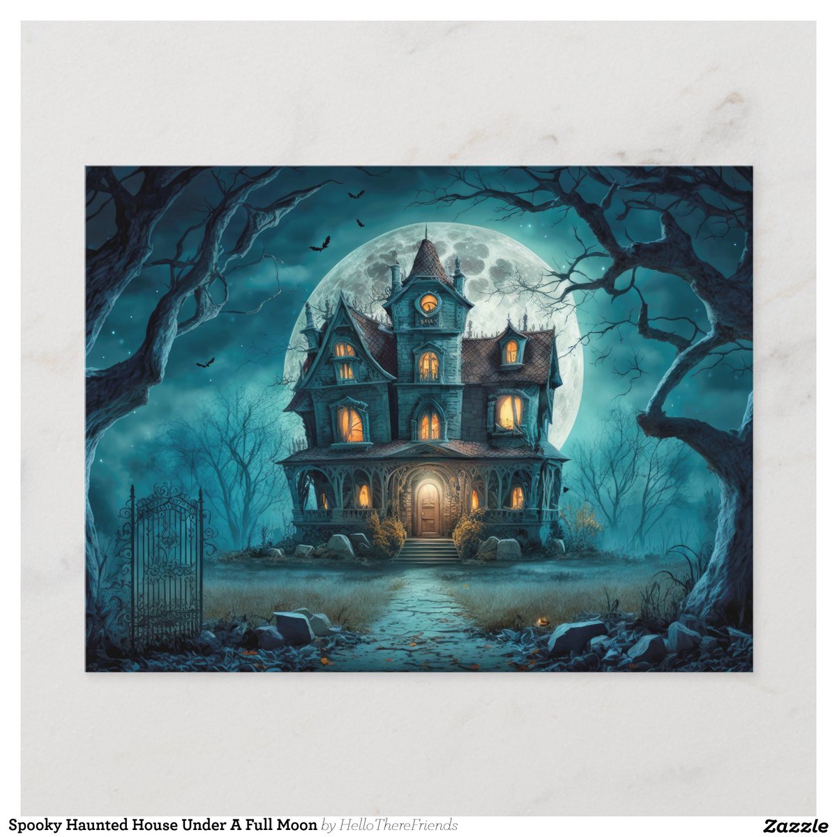 Spooky Haunted House Under A Full Moon Postcard→zazzle.com/z/amhk1z1a?rf=…

#Halloween #Postcards #Holidays #HappyHalloween #HalloweenPostcards #HauntedHouse #Pumpkins #Spooky