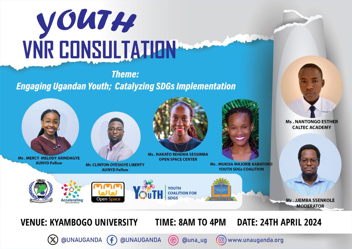 Next week I’ll be part of a Youth consultation panel on the Voluntary National Review report under the theme that’s indicated. What key issues do you think I must raise during this discussion? Or what conversations do you think we must begin as Ugandan Youth?