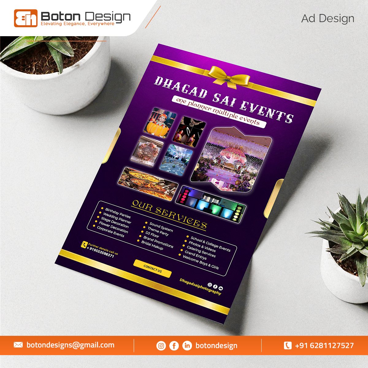 Boton Design's captivating ad for Dhagad Sai Events ignites excitement and anticipation, promising an unforgettable experience #EventExcellence #CreativePromotion #MemorableMoments
#EventAdvertising #DesignMastery #AttentionGrabbing #EventPromotion #CreativeAgency