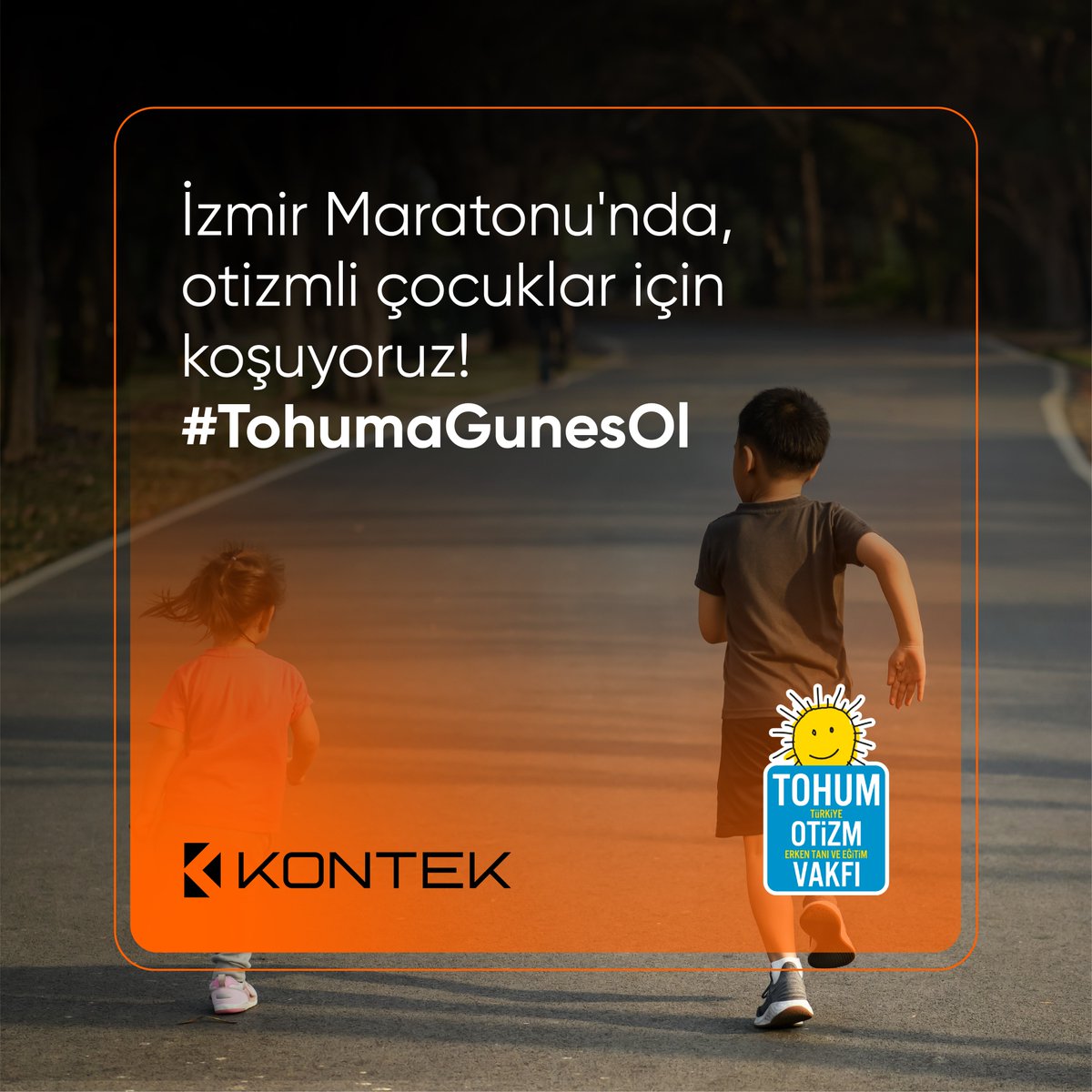 21 Nisan 2024 Pazar günü Uluslararası İzmir Maratonu'nda, Kontek Enerji olarak biz de her çocuğun eşit şartlarda yaşaması gerektiği inancıyla adımlarımızı otizmli çocuklar için atıyoruz ve #TohumaGunesOl diyoruz!

#kontek #kontekenerji