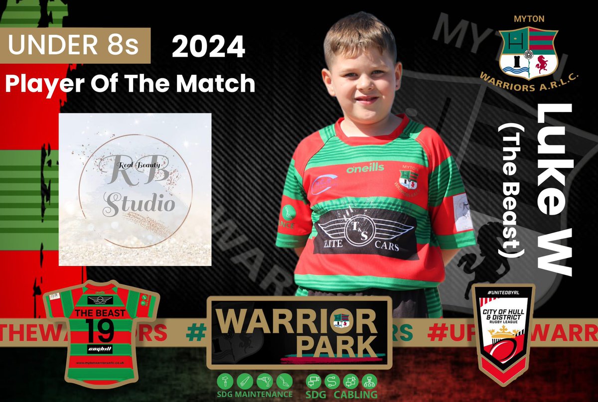 Massive well done to @MytonWarriors U8’s Luke W, Frankie H & Isabelle H who were player’s of the match from Wednesday’s @COHDRL_Official @PrimaryRL Festival v @WestHullARLFC & @HullWykeRL Big Thanks to all our sponsors Great effort from all the team👏🏉❤️💚 🏆
