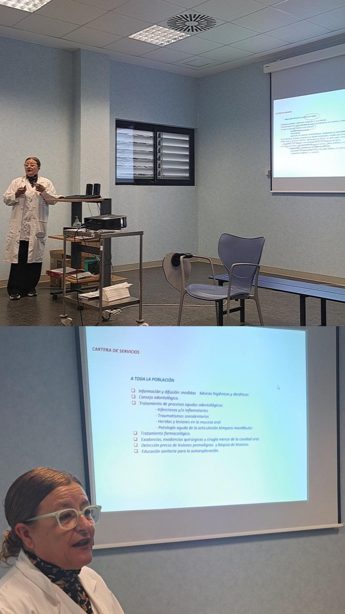 Además, nuestra #HigienistaBucodental Yolanda, nos habla de la nueva #CarteradeServicios de las Unidades de #SaludBucodental
Es importante que todo el equipo conozca de primera mano las novedades en las presentaciones de salud.
#AtenciónPrimaria