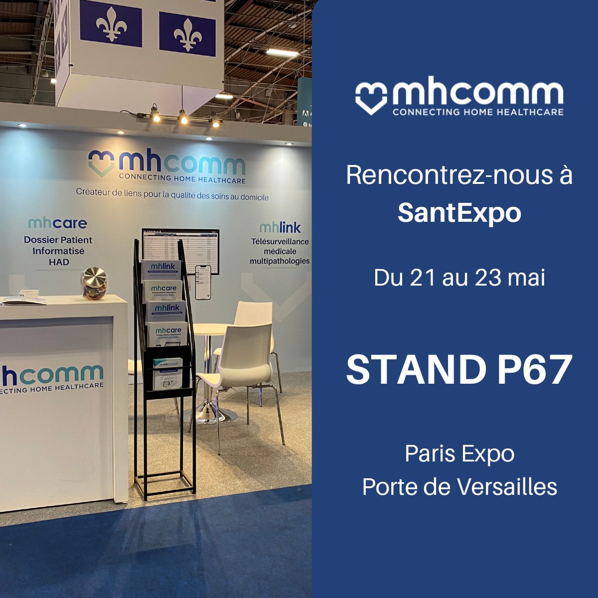 MHComm_fr's tweet photo. #SantExpo2024    

Notre équipe vous attend du 21 au 23 mai sur le Stand P67 de @parisSANTEXPO pour vous présenter nos solutions et échanger sur vos besoins. 

@SnitemDM @CHUdeToulouse @CHU_Montpellier @esante_gouv_fr @ARS_OC @ADOCC_ @IUCTOncopole https://t.co/uhb7t6bvx0