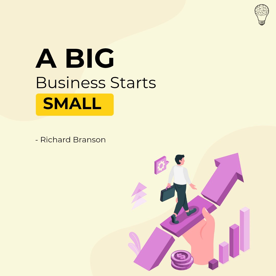 📌A big Business starts Small.

⚡ Follow  @BusinesszBrain

#businessbrainofficial #businessmind #entrepreneurship #businessbuilding #startups #smallbusiness #startbusiness #quotes #inspiringquotes