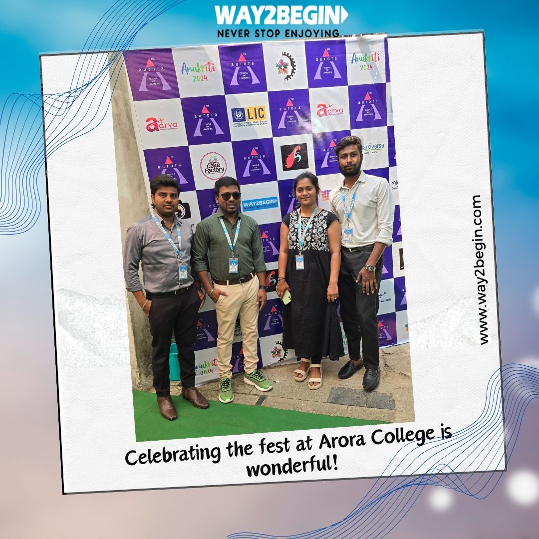 Excited to be at Arora College for an amazing fest and looking forward to joining the Way2begin team!
#Way2begin #NeverStopEnjoying #KrishnaMK #RefreshmentParty #DjParty #PubPartyinHyderabad #FamilyPartyinHyderabad #ResortPartyinHyderabad #NightPartyinHyderabad