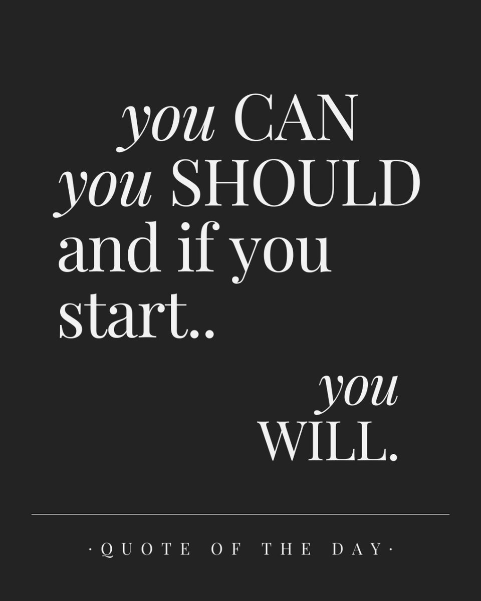 you CAN you SHOULD and if you start... you WILL

#formediasake #coachingforwomen #workfromwhereever #businessgrowthstrategy #socialmediastrategy #beyourownboss