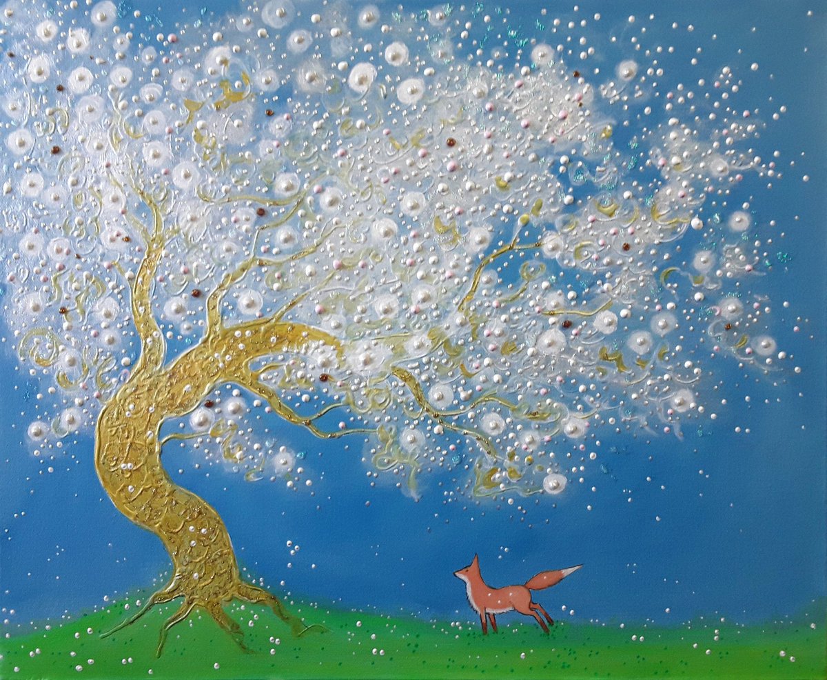 Art today. The Old Blossom Tree and the Fox. From TheGlitteringFox @bm0406 @adityampaul @Derick_Cape