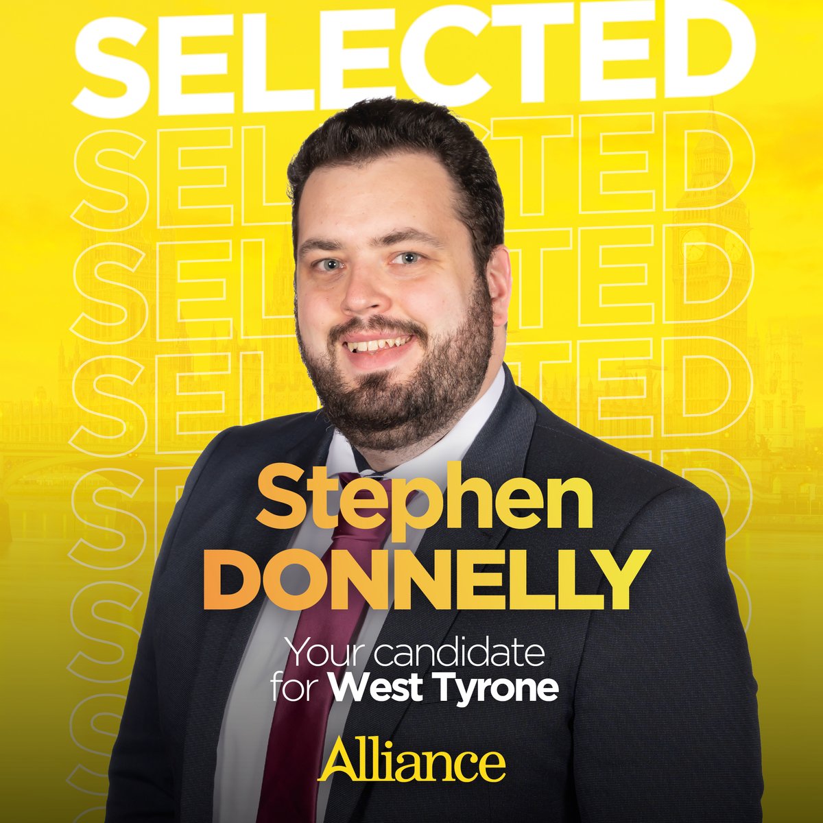 Congratulations to @SteveDonnelly95 on being selected as Alliance's West Tyrone General Election candidate! #AllianceWorks