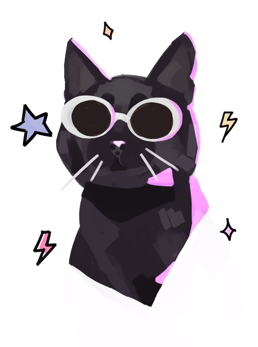 CherryAK__'s tweet photo. my friend's cat was looking so fly i had to draw him https://t.co/dgzR73Rbfi