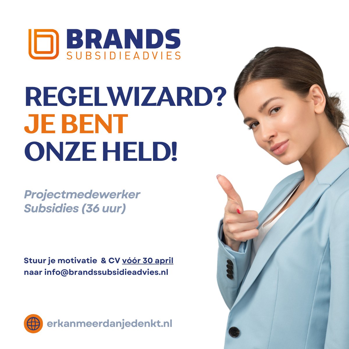 Werken bij Brands Subsidieadvies? Leuker wordt het niet! 🎉 Wij hebben 2 openstaande vacatures. 

Dus ben je op zoek naar een leuke (zomer)baan met veel uitdaging? Kom dan werken bij Brands Subsidieadvies!

#vacature #subsidie #advies #zomerwerk #job

🔗 bit.ly/3TVRSla