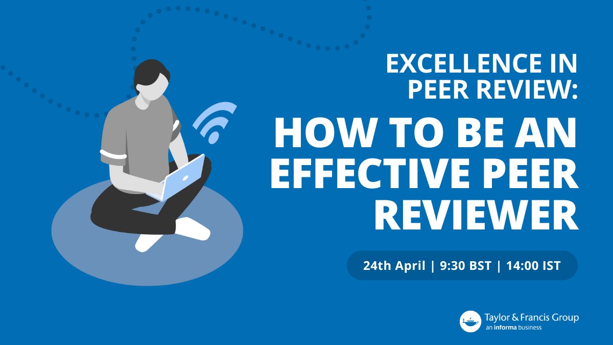 Upcoming Webinar 🎧 Excellence in peer review: how to be an effective peer reviewer 📆 24th April 🕤 9:30 BST | 14:00 IST Grab your free spot here: spr.ly/6014bEImE #AcademicChatter #PeerReview