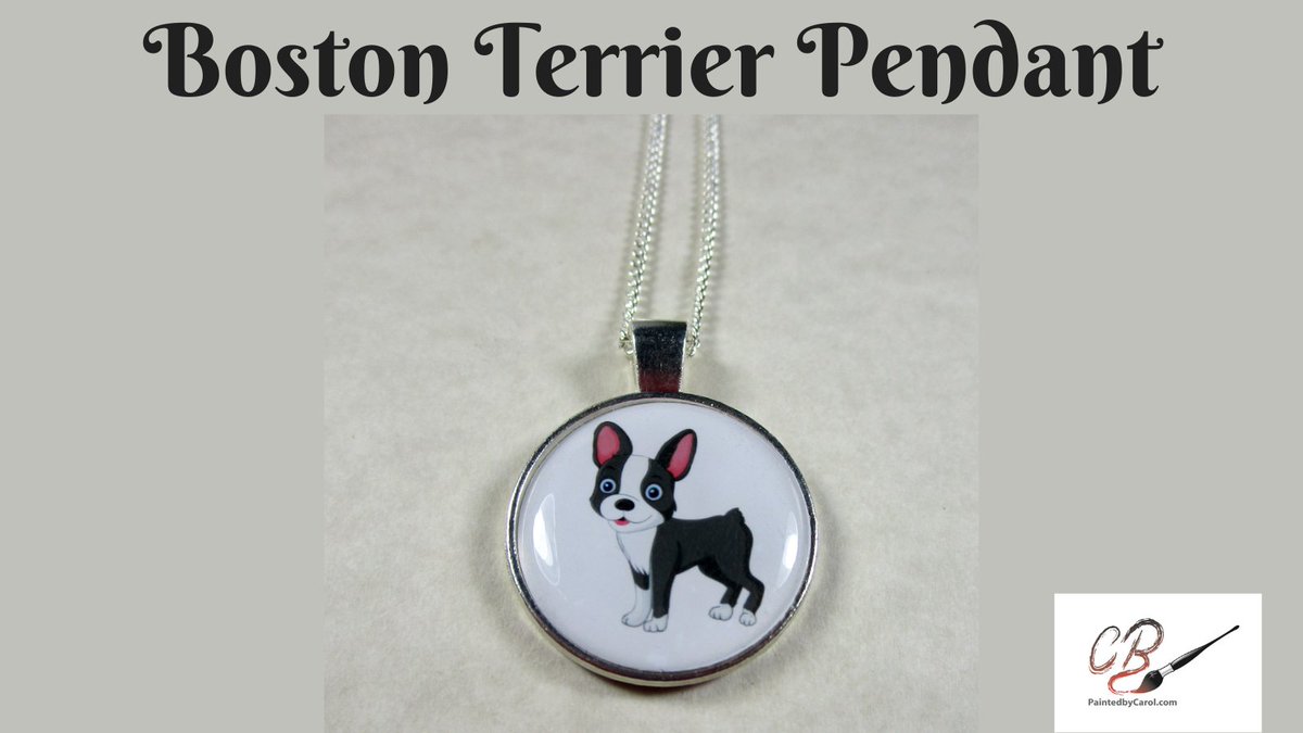 The Boston Terrier's lovable personality shines through in this pendant's detailed design. Wear it over your heart as a symbol of the delight these affectionate dogs bring their owners. #BostonTerrier #Jewelry paintedbycarol.etsy.com/listing/167847…