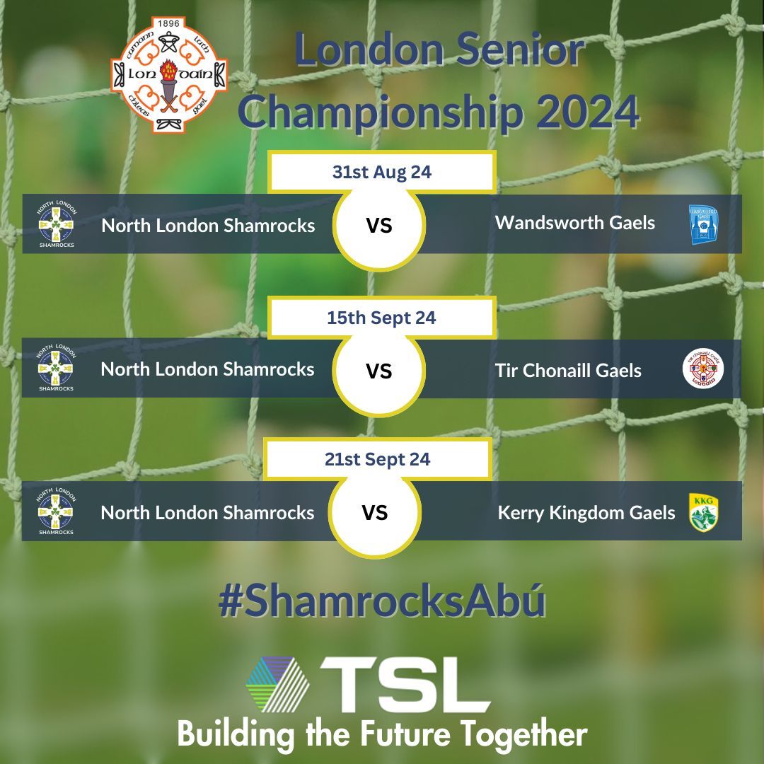 Our London senior championship group and dates are confirmed! 💥 Our senior team is set to go head-to-head with London GAA pedigree; TCG, KKG, and Wandsworth Gaels.! 💪🏐 #LondonSeniorChampionship #LondonGAA #NorthLondonShamrocks #ShamrocksAbú