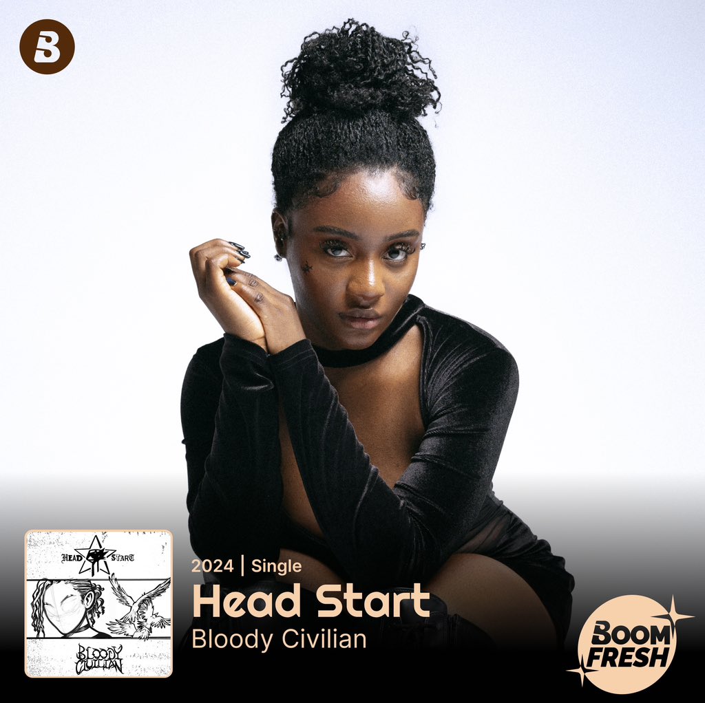 A powerful statement from @bloody__civ, #HeadStart OUT NOW! ⚫️👸🏾 Listen to this dope jam on Boomplay! ➡️ Boom.lnk.to/BloodyCivilian… #BoomFresh #HomeOfMusic #NewMusicFriday