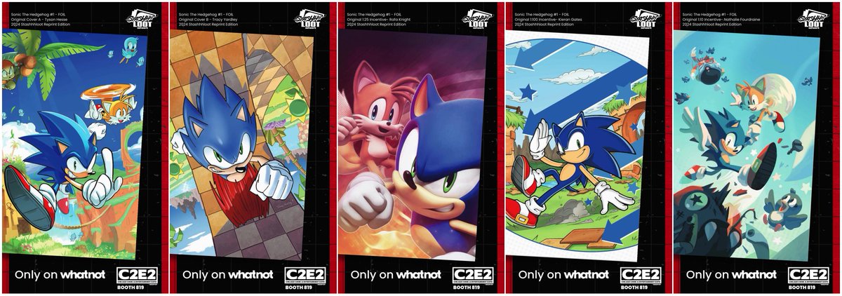 This year's C2E2 Convention will feature a huge selection of IDW Sonic the Hedgehog #1 Reprints through Stashhhloot In addition to some new covers, there are also several Virgin Foil variants of existing covers. These can be purchased from the Stashhhloot Booth (819) or online…