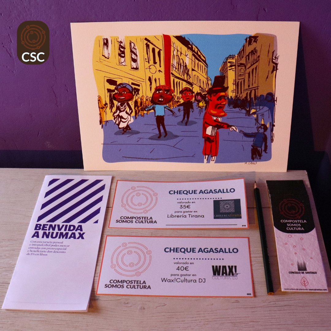 CompostelaSomos's tweet photo. ⏰ ÚLTIMAS HORAS! Ata hoxe 14:00h
🎁 SORTEO microevento #DanzaContemporánea
👉 Retuitea o vídeo de Kirenia Martínez na libraría @RereadSantiago1 
O pack inclúe:
➡Abono @numaxcoop 
➡Bono 40€ Wax Cultura Dj
➡Bono 35€ libraría Tirana
➡Lámina de Mariano Casas (@Merlinefamilia) https://t.co/nFrN3Zfibf