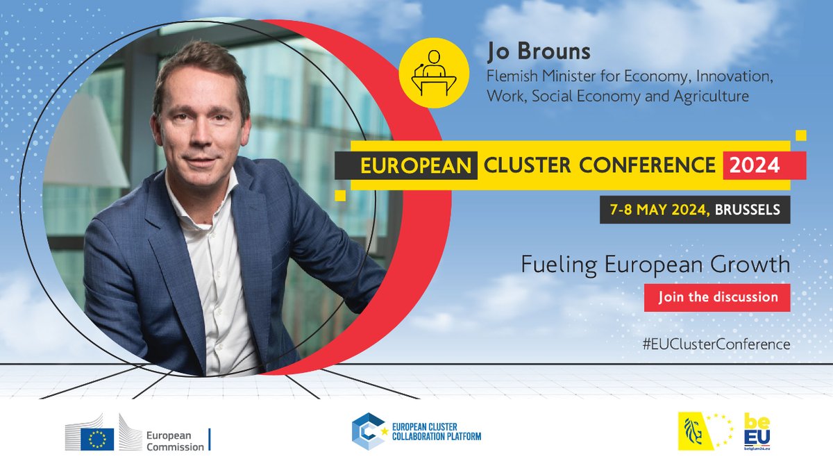Clusters_EU's tweet photo. 🇪🇺 An Unmissable Event
Save the date, as on the first day of the #EUClustersConference 2024, an inspiring session will occur with @jobrouns1 , as he shares invaluable insights on fostering European competitiveness.
Be part of the discussion 👉 https://t.co/Iw6ttzvZVy https://t.co/FIpA7Ab1DO