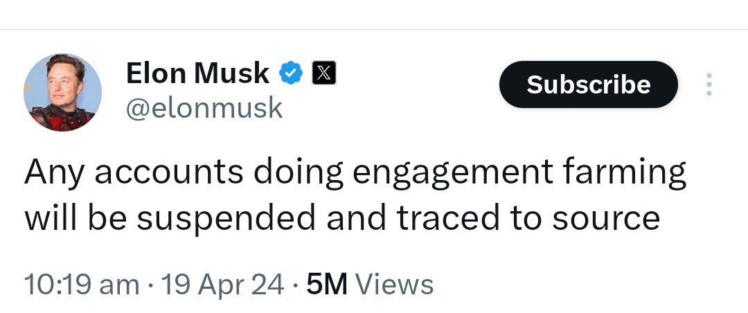 Realtrick9's tweet photo. Twitter's cracking down on engagement farming! 🚫 Accounts participating in these shady practices face suspension and tracing. Keep your Twitter presence clean and authentic. Quality engagement > Quantity! #TwitterCleanUp #AuthenticEngagement https://t.co/t3jBixlD0R