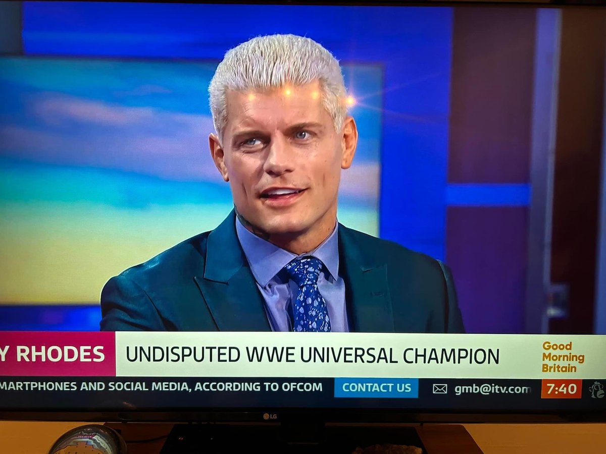 CODY RHODES IS ON NEWS CHANNEL GOOD MORING BRITAIN🇬🇧 !! #Cardiff 

Bro is looking Damnn Handsome 👀🔥