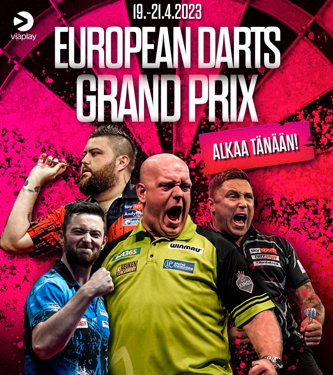 European Darts Grand Prix käynnistyy tänään iltapäiväsessiolla kello 14:00 ja tikat lentävät aina sunnuntaihin saakka! 🎯

#dartsfi