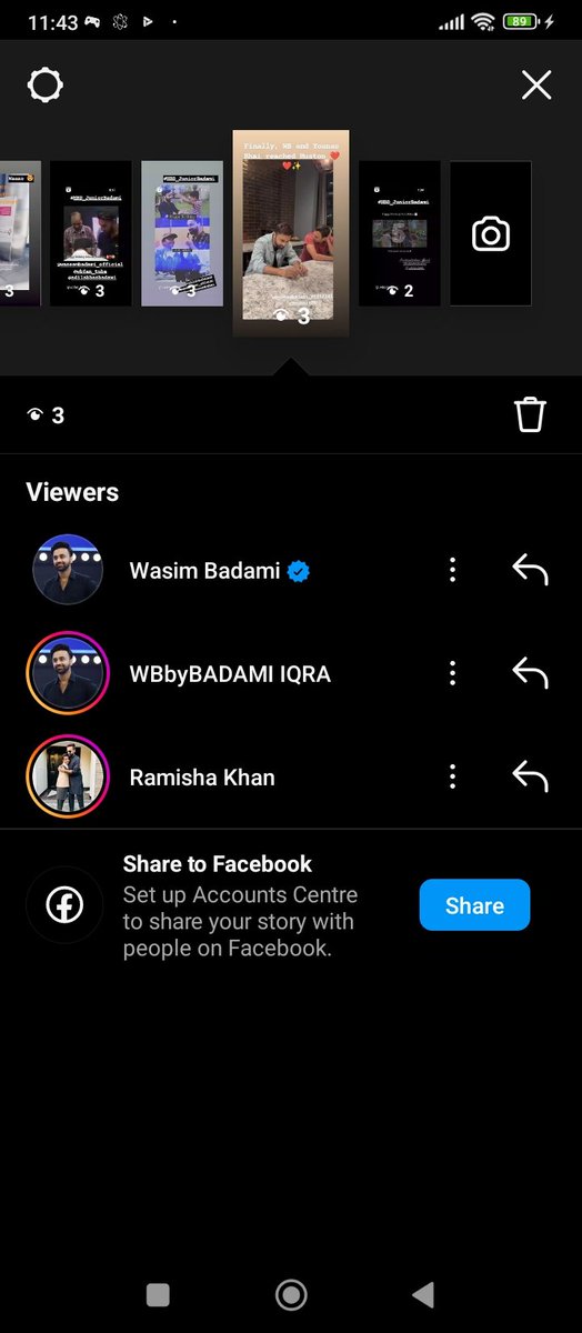 Yayyyy ~~

Finally He watched our edits and trends for Adil's Birthday >>

Thank You @WaseemBadami 
Congratulations @AreejIntesar @TubaShaikhh he watched your reel through my story >>>
 #HBD_JuniorBadami