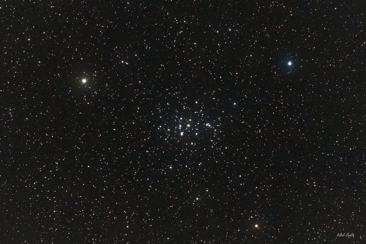 madeel88's tweet photo. The Beehive Cluster ✨
The Beehive Cluster (also known as Praesepe, M44, NGC 2632, or Cr 189), is an open cluster in the constellation Cancer about 600 light years away from us. (1/2)
Adeel Shafiq ©️
#deepskyobjects #starcluster #beehivecluster #stars #planets #longexposure https://t.co/r36vewM0iL