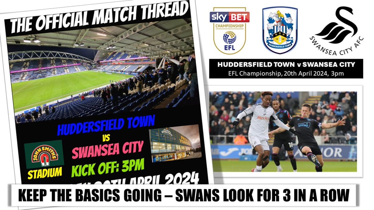 The #Swans are at #Huddersfield tomorrow and as ever jackharris (@timmarkdavies) has bought us his matchday thread packed with information that you need if heading to Yorkshire Check out his guide at the link #HTAFC #EFL jackarmy.net/2024/04/19/hud…