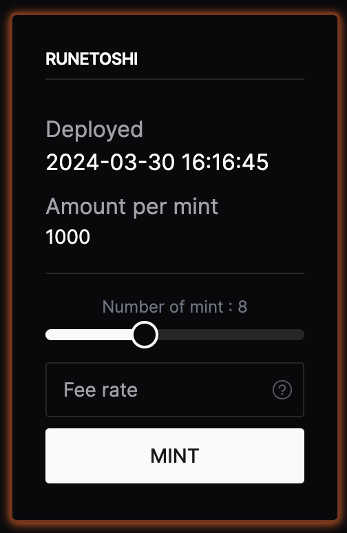 Preparing mint card with up to 25 mint per transaction 👀

Batch mint up to 25 mint with a single utxo 💫

Grab your last minute ticket : mint.runetoshi.com