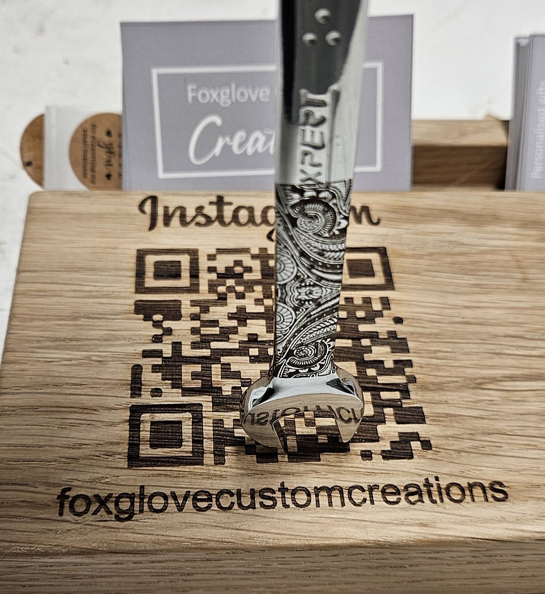 We do things differently here at Foxglove Custom Creations HQ! We fiber laser marked a Maori tattoo on one of our spanners, and what a way to identify your tools. Anyone in need of some unique laser work? Laser engraved branding? 🔧#FridayFeeling #branding