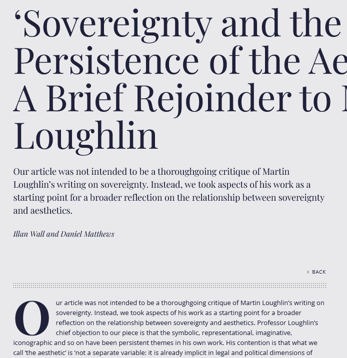 New on the MLR Forum, @ruawall and Daniel Matthews have posted a brief rejoinder to Loughlin: modernlawreview.co.uk/sovereignty-pe…