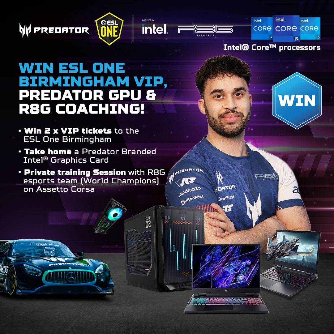 At ESL One in Birmingham with @AcerUK_Official on the Intel Booth from the 26th- 28th April. Acer offers a 🏆 SPECIAL GIVEAWAY 🏆 Enter here: pulse.ly/otx6y37cdm