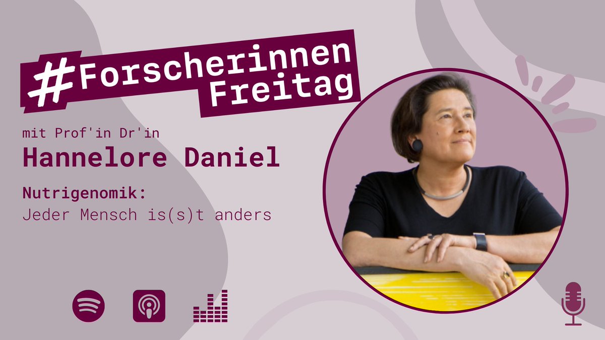 #PersonalisierteErnährung? Was kann sie leisten, ist sie sinnvoll? Was ist #Nutrigenomik? Und welche Rahmenbedingungen ermöglichten Prof'in Dr'in Hannelore Daniel eine erfolgreiche Karriere in der #Wissenschaft? ➡️ innovative-frauen.de/podcast/hannel…
 #ForscherinnenFreitag #InnovativeFrauen