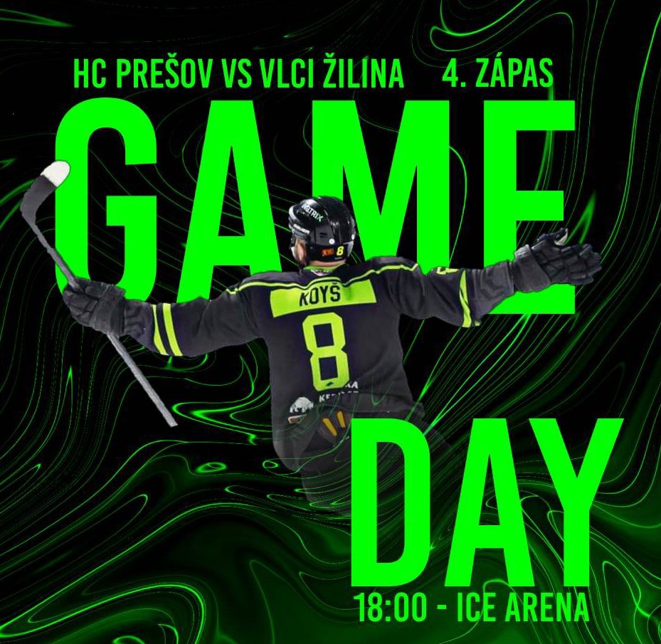 ⚔️Dnes nás čaká štvrtý finálový zápas na ľade Prešova, tentokrát začíname o 18:00. Vstupenky budú v predaji pred sektorom hostí.