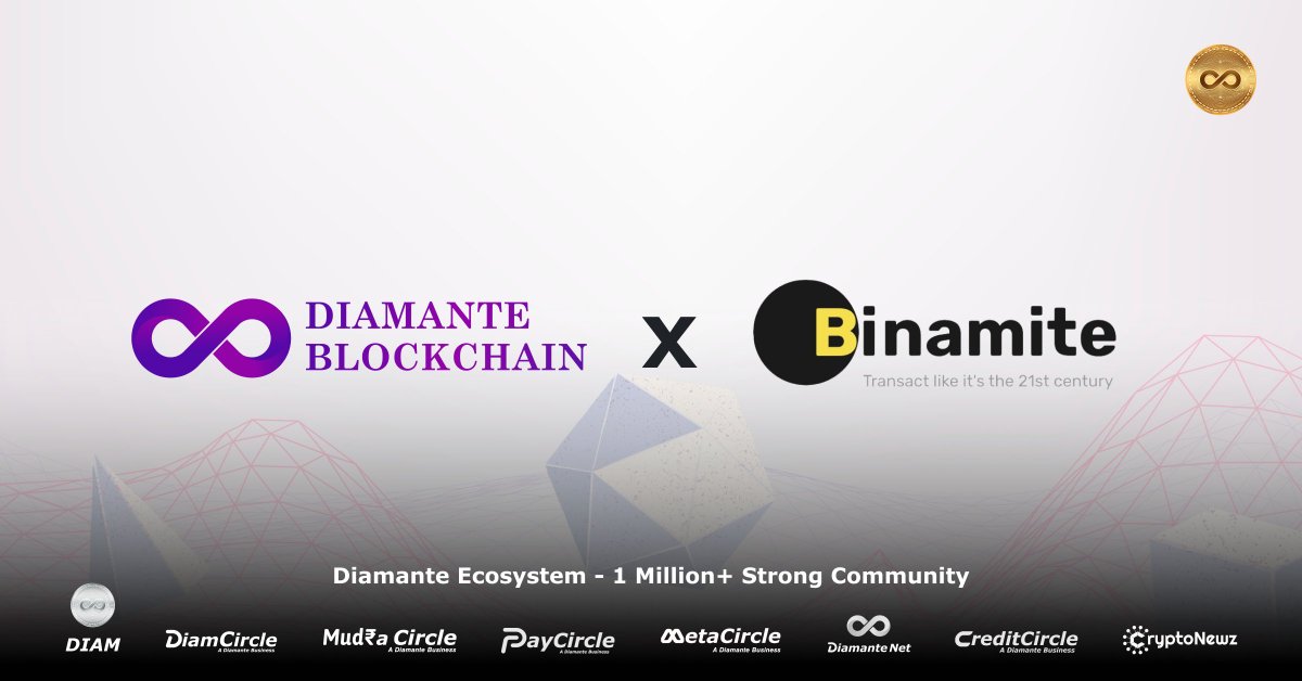 🚀 We're excited to announce a new strategic #partnership with <a href="/TeamBinamite/">Binamite</a>, a cross-border payments application.

By utilizing our #blockchainnetwork, Diamante Net, Binamite will develop its projects within the Diamante Blockchain ecosystem.

#Binamite #DiamanteBlockchain