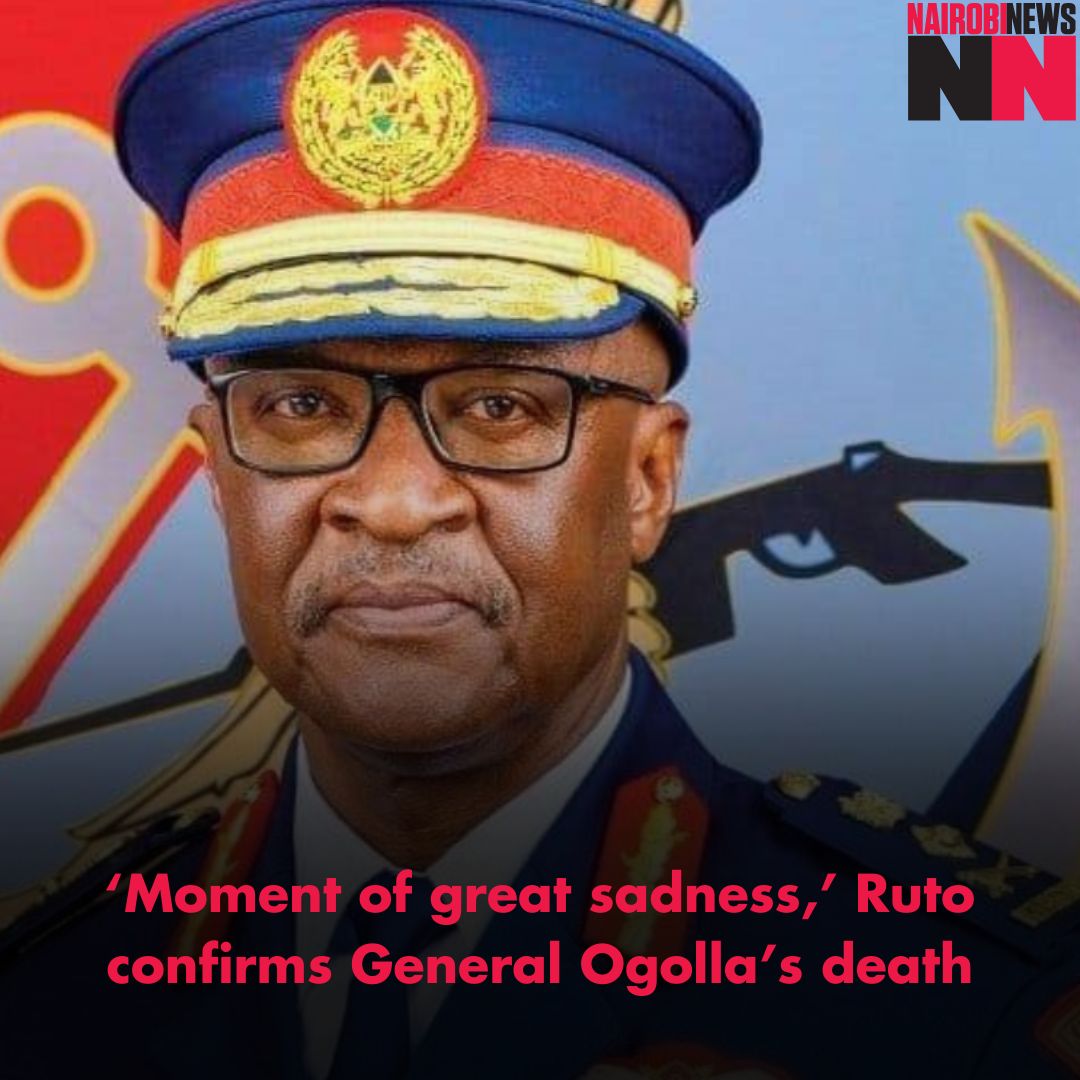 In a sombre state briefing, Kenyan President William Ruto confirmed the heartbreaking news of the death of Defence Services Chief General Francis Omondi Ogolla and eleven other gallant military personnel in a tragic plane crash. Read more:nairobinews.nation.africa/momemoment-gre…