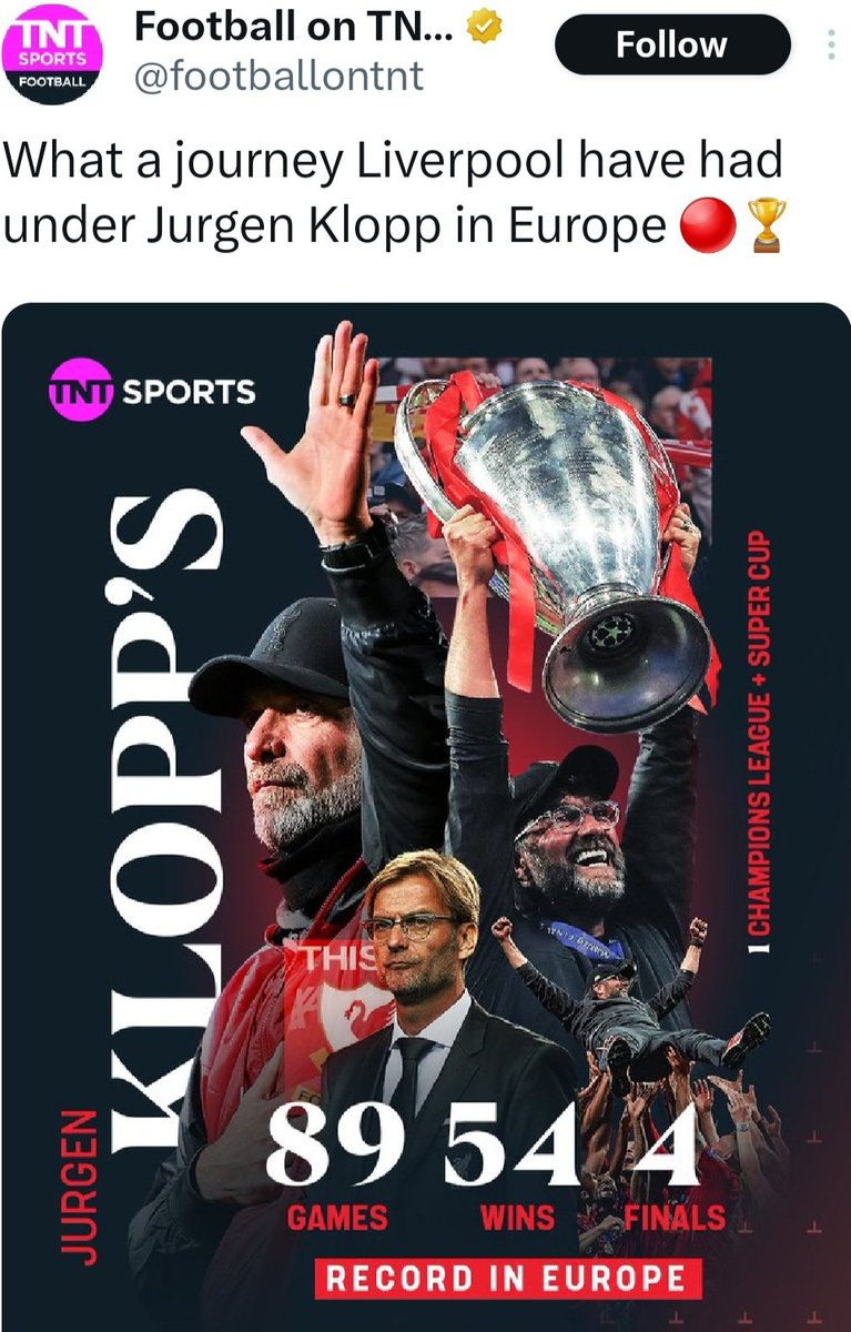 Thanks Boss for the wonderful ride you have given us Reds in Europe👊👊👍