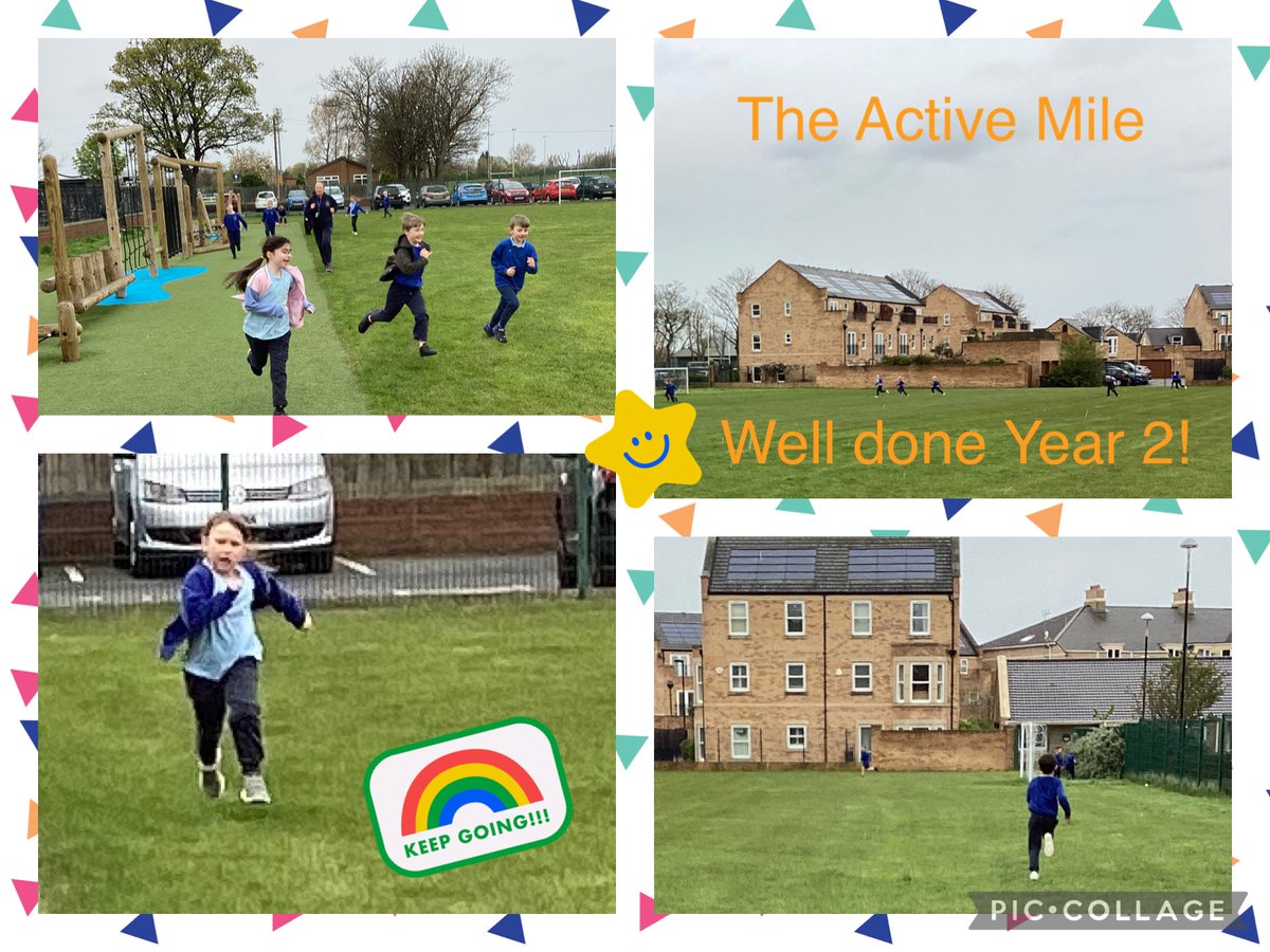 It was the relaunch of the Active Mile yesterday and despite the rain 2F walked, jogged or ran around the school field.Well done Y2!The Active Mile is a fantastic initiative to help with our health and well being. You could even try it at home. #happy